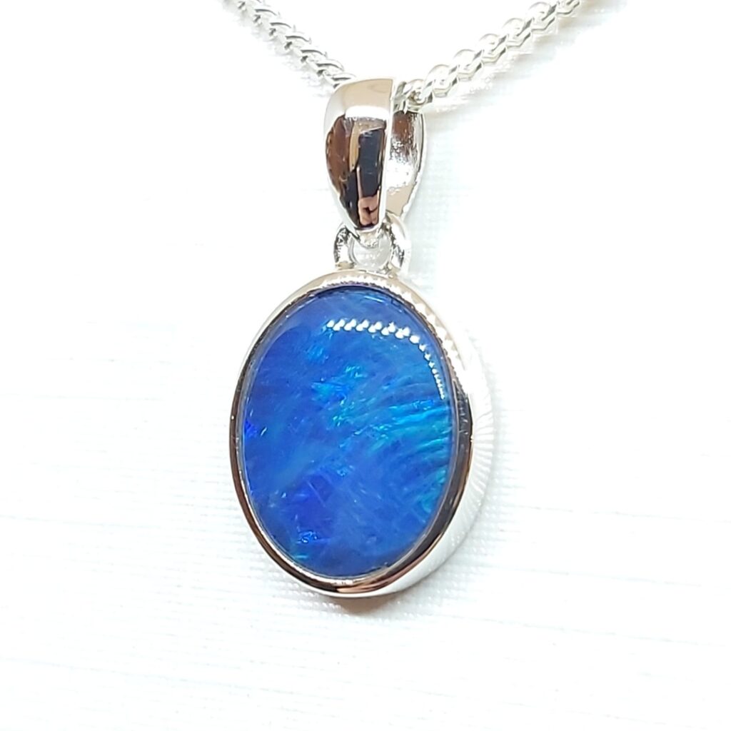 Sterling Silver Gem Quality Doublet Opal Pendant
