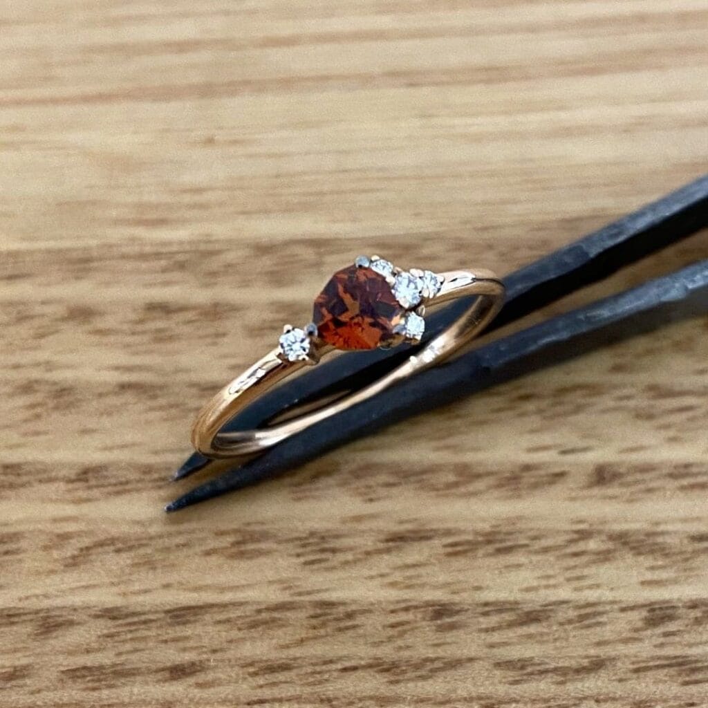 Hessonite Garnet In 9k Rose Gold