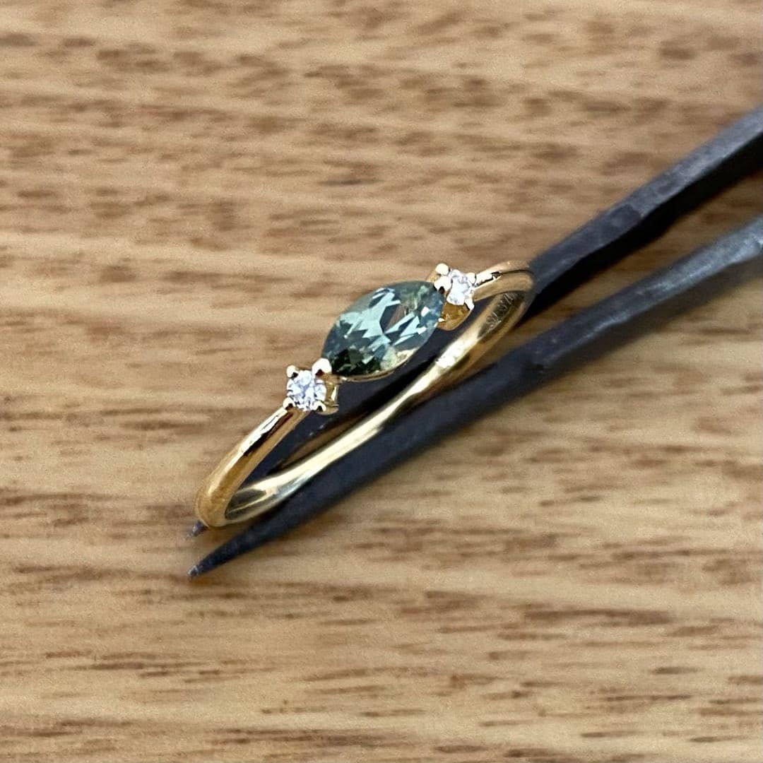 Sapphire Ring Set In 9k Yellow Gold