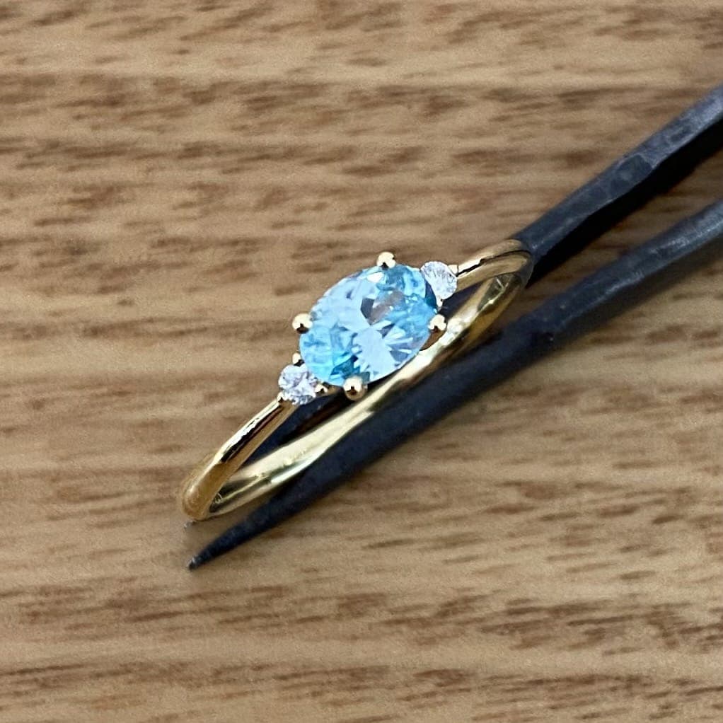 Zircon Ring Set In 9k Yellow Gold