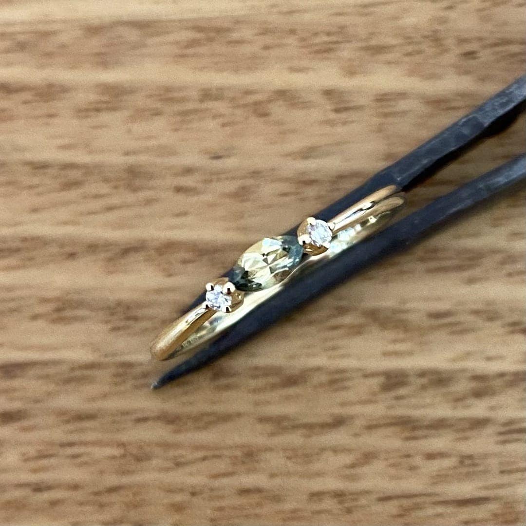 Sapphire Ring Set In 9k Yellow Gold