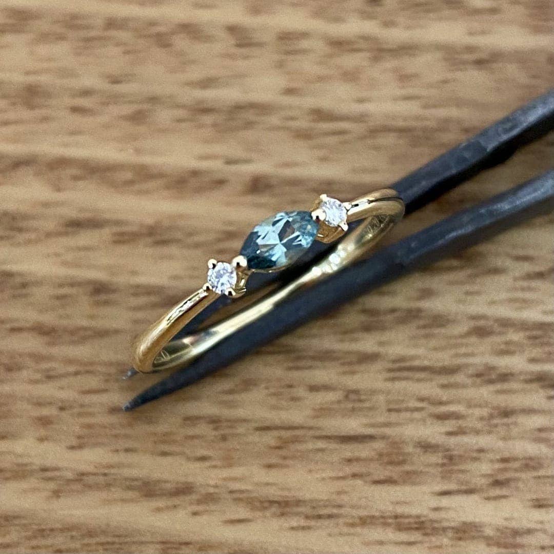 Sapphire Ring Set In 9k Yellow Gold