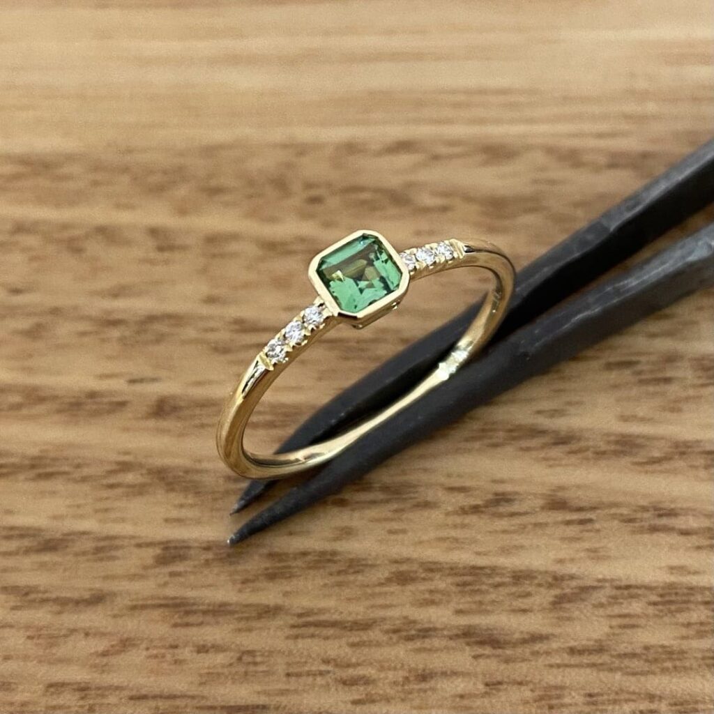 Tourmaline Ring Set In 9k Yellow Gold
