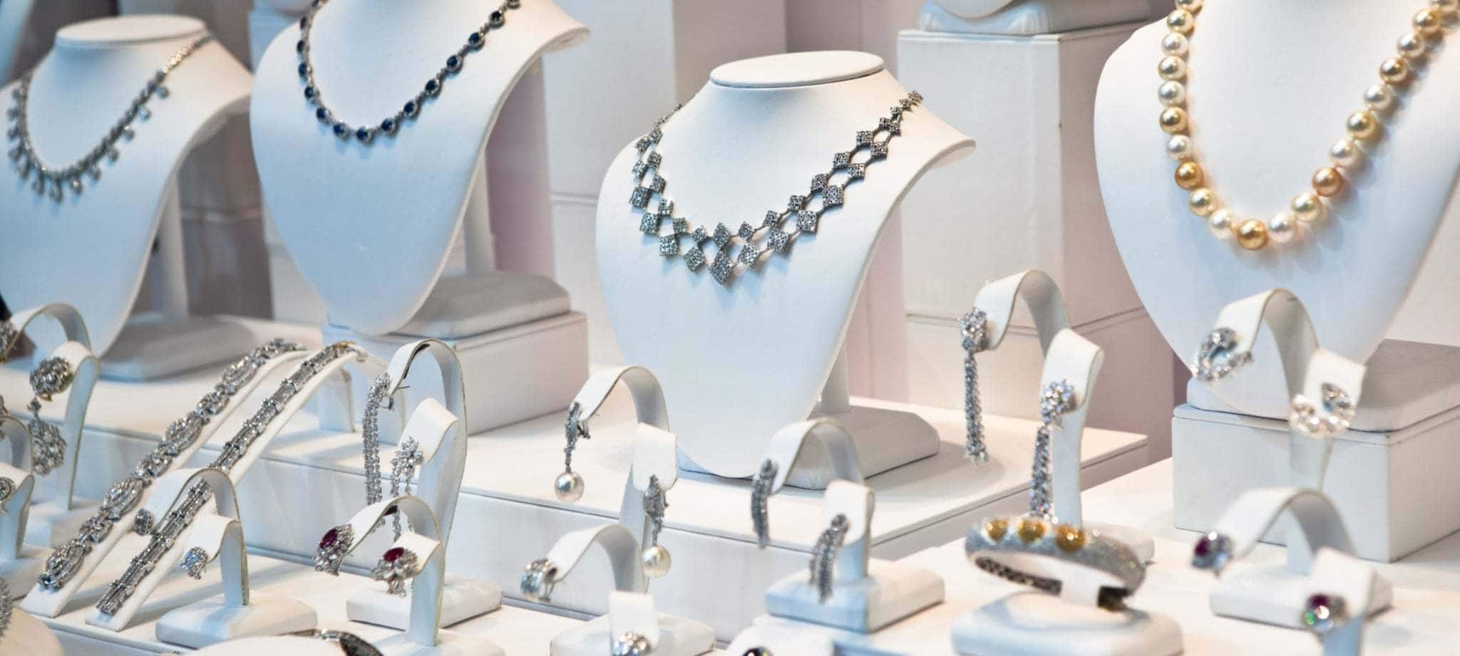 accessories on display in window