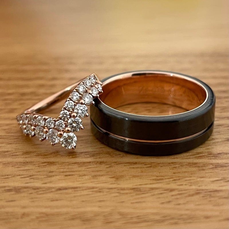 mens wedding band made by Opal Diamond Factory