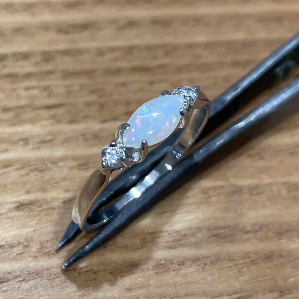 Sterling Silver Solid Opal Ring