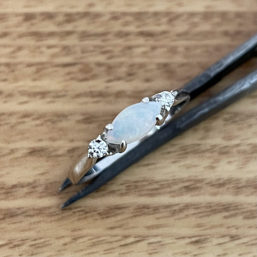 Sterling Silver Solid Opal Ring