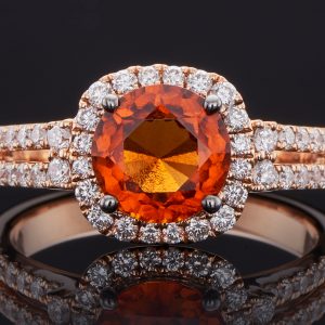 18K Rose Gold Hessonite Garnet Ring