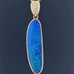 14K Yellow Gold Doublet Opal Pendant 19932