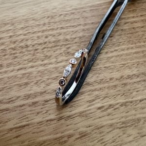 18K Rose & White Gold Diamond Band