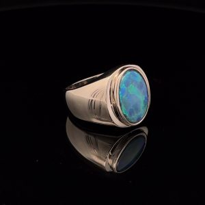 Sterling Silver Doublet Opal Ring 34266