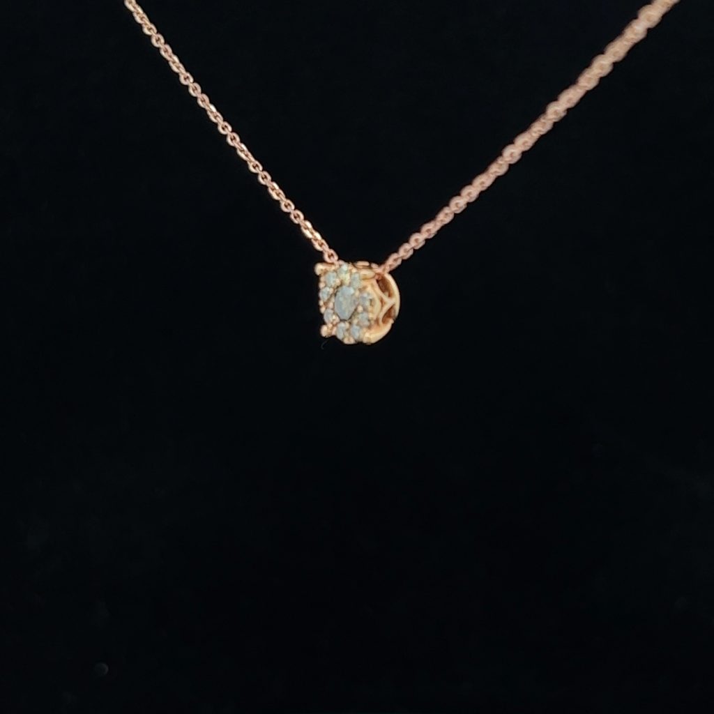 18K Rose Gold Cognac Diamond Cluster Slider Pendant