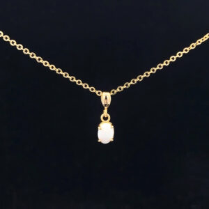 Gold Plated Sterling Silver Solid Light Opal Pendant 109961