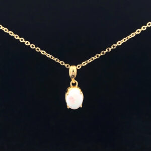 Gold Plated Sterling Silver Solid Light Opal Pendant 109964