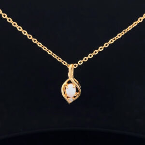 Gold Plated Sterling Silver Light Opal Pendant 109969